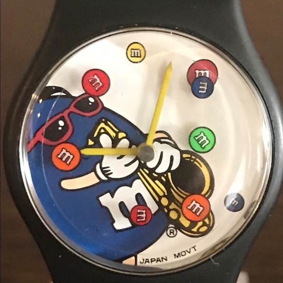 Vintage Spokescandies collectable Watch. Saxophone playing Blue M&M 1996 main image 5